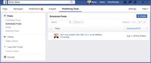 Facebook post schedule